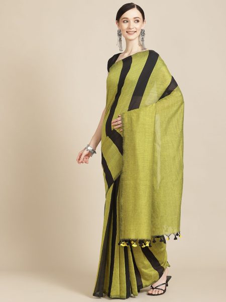 Yellow and Black 'Bhawna' - Imagination in Handloom Cotton