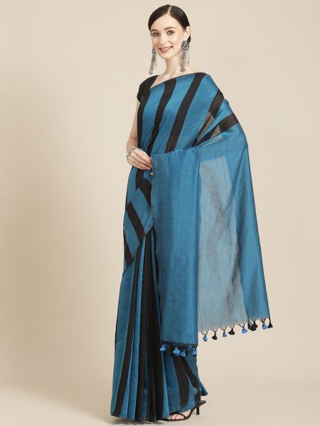 Blue and Black 'Bhawna' - Imagination in handloom cotton