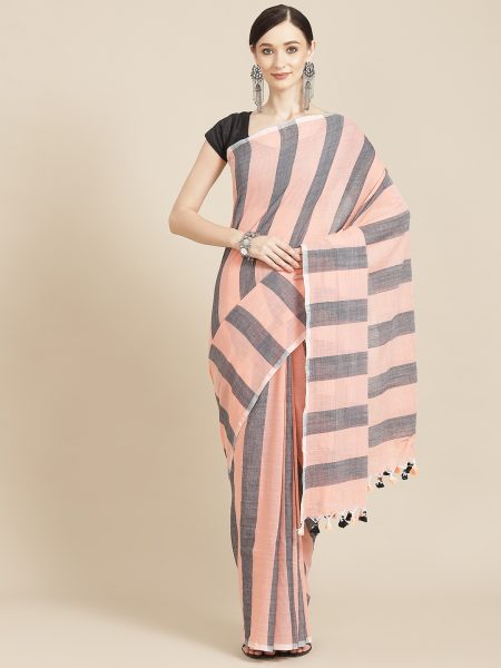 Pink and Black 'Bhawna' - Imagination in Handloom Cotton