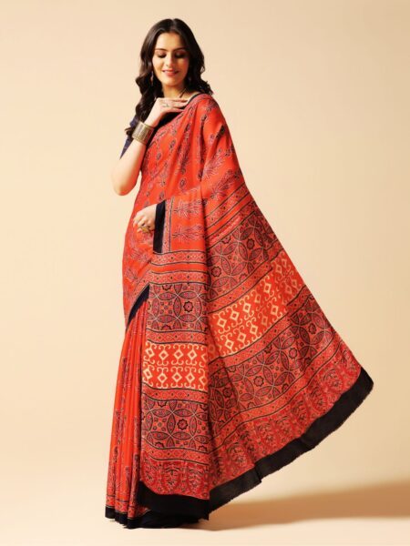Ajrakh on modal silk
