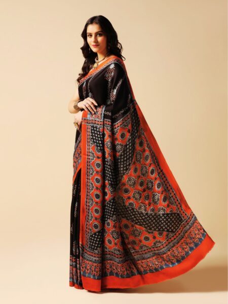 Ajrakh on modal silk