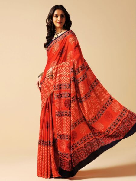 Ajrakh on modal silk