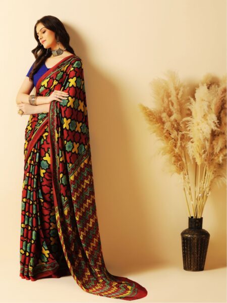 Ajrakh on modal silk