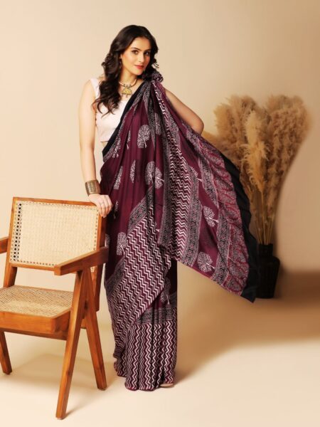 Ajrakh on modal silk