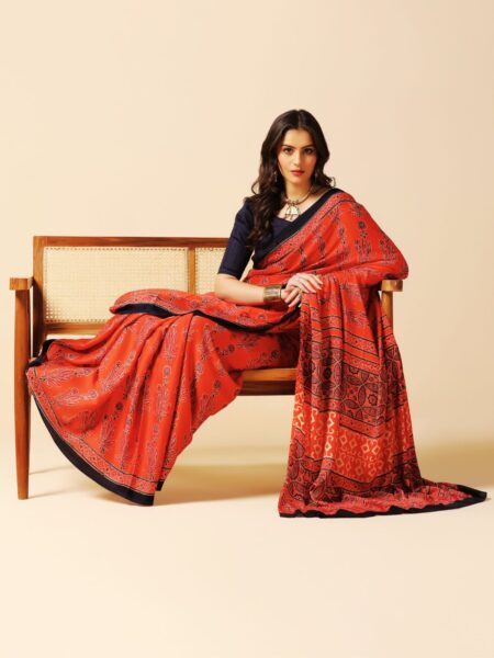 Ajrakh on modal silk